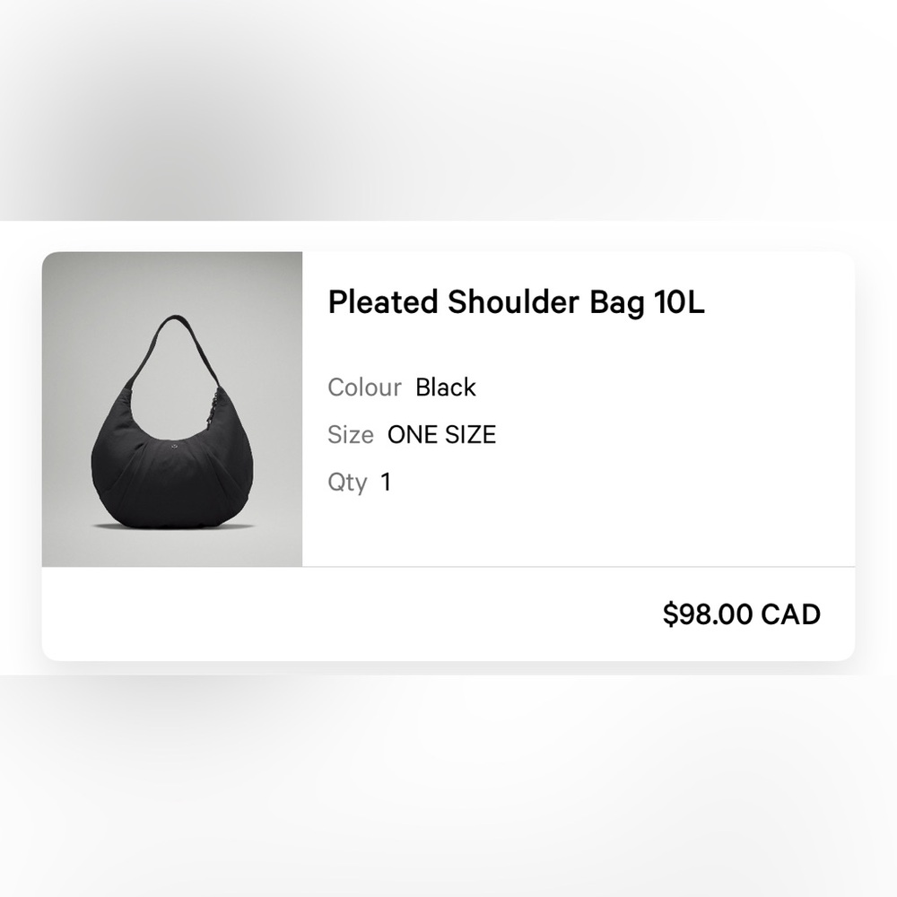 lululemon athletica Pleated Shoulder Bag 10L - Black